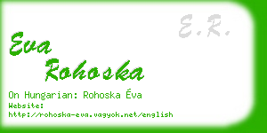 eva rohoska business card