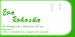 eva rohoska business card